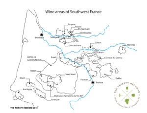 Southwest France wine map